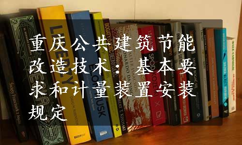 重庆公共建筑节能改造技术：基本要求和计量装置安装规定