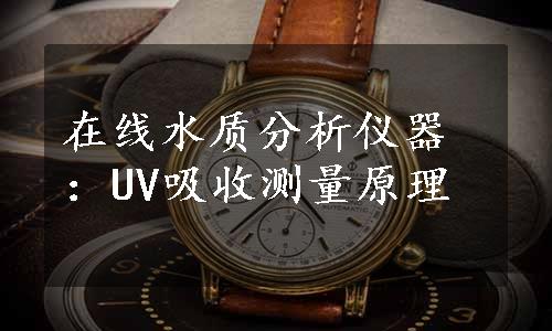 在线水质分析仪器：UV吸收测量原理