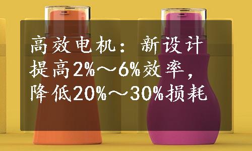 高效电机：新设计提高2%～6%效率，降低20%～30%损耗