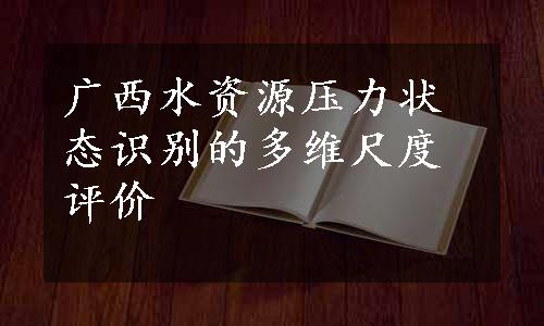 广西水资源压力状态识别的多维尺度评价