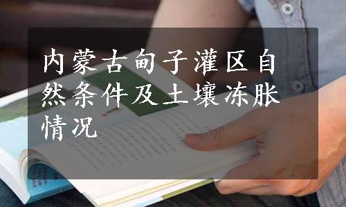 内蒙古甸子灌区自然条件及土壤冻胀情况