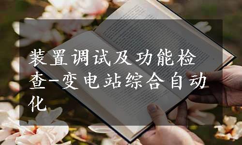 装置调试及功能检查-变电站综合自动化