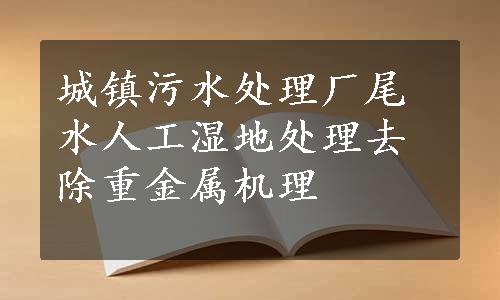 城镇污水处理厂尾水人工湿地处理去除重金属机理