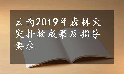 云南2019年森林火灾扑救成果及指导要求