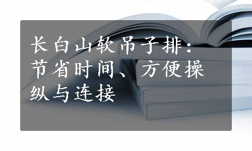 长白山软吊子排：节省时间、方便操纵与连接