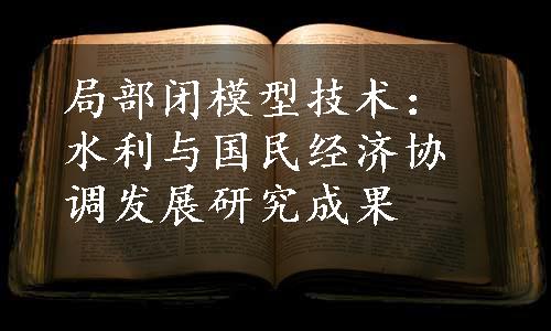 局部闭模型技术：水利与国民经济协调发展研究成果