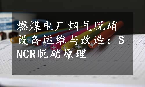 燃煤电厂烟气脱硝设备运维与改造：SNCR脱硝原理