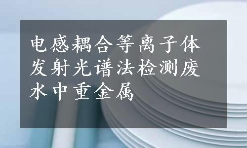 电感耦合等离子体发射光谱法检测废水中重金属