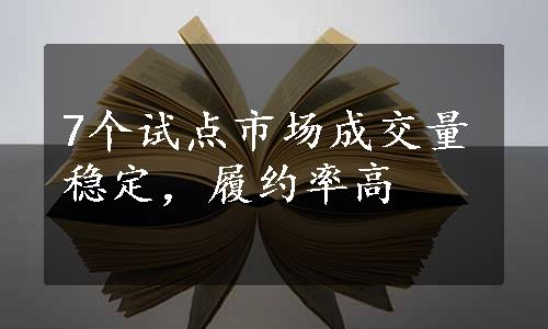 7个试点市场成交量稳定，履约率高