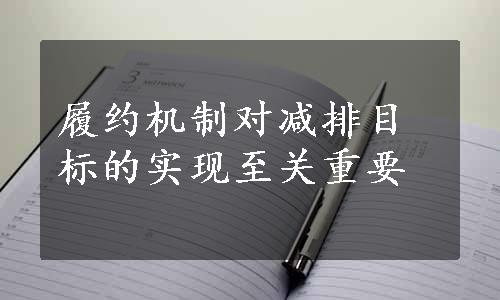 履约机制对减排目标的实现至关重要