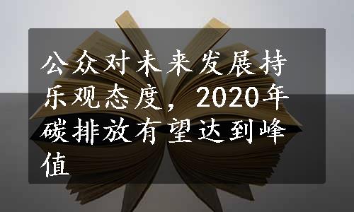 公众对未来发展持乐观态度，2020年碳排放有望达到峰值