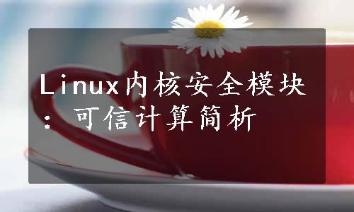 Linux内核安全模块：可信计算简析