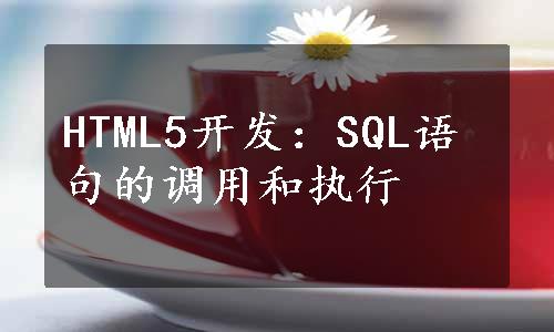 HTML5开发：SQL语句的调用和执行