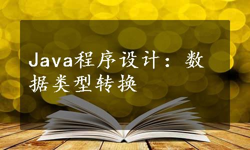 Java程序设计：数据类型转换