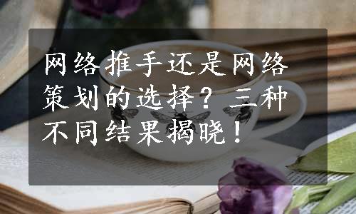 网络推手还是网络策划的选择？三种不同结果揭晓！