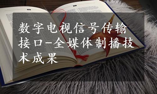 数字电视信号传输接口-全媒体制播技术成果