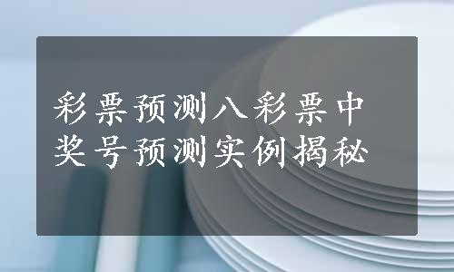 彩票预测八彩票中奖号预测实例揭秘