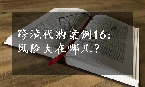 跨境代购案例16：风险大在哪儿？