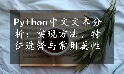 Python中文文本分析：实现方法、特征选择与常用属性