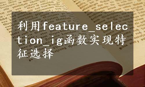 利用feature_selection_ig函数实现特征选择