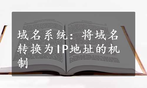 域名系统：将域名转换为IP地址的机制