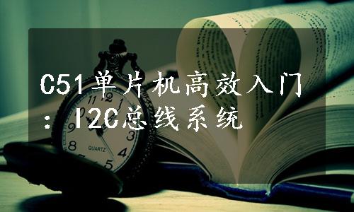 C51单片机高效入门：I2C总线系统