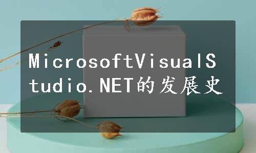 MicrosoftVisualStudio.NET的发展史