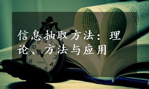 信息抽取方法：理论、方法与应用