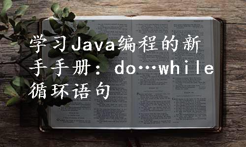 学习Java编程的新手手册：do…while循环语句