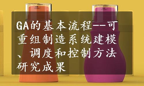 GA的基本流程--可重组制造系统建模、调度和控制方法研究成果