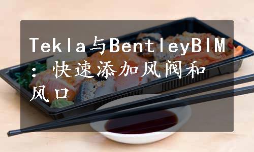 Tekla与BentleyBIM：快速添加风阀和风口