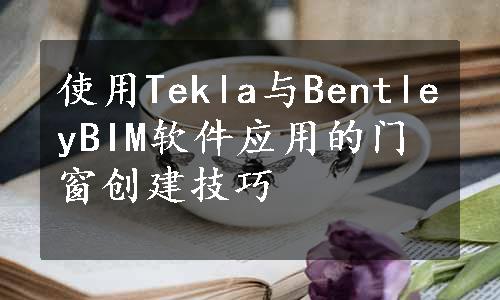 使用Tekla与BentleyBIM软件应用的门窗创建技巧