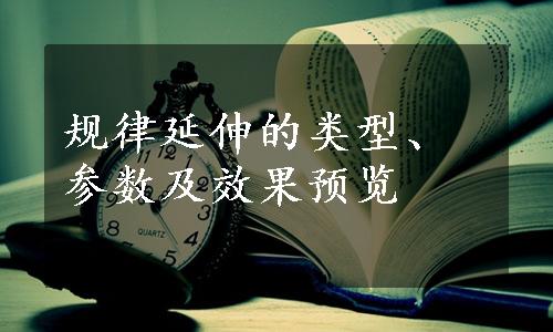 规律延伸的类型、参数及效果预览