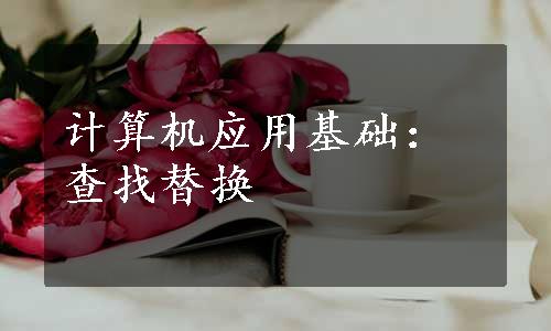 计算机应用基础：查找替换