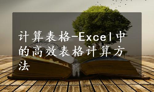 计算表格-Excel中的高效表格计算方法