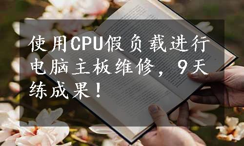 使用CPU假负载进行电脑主板维修，9天练成果！