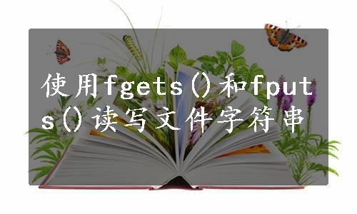 使用fgets()和fputs()读写文件字符串