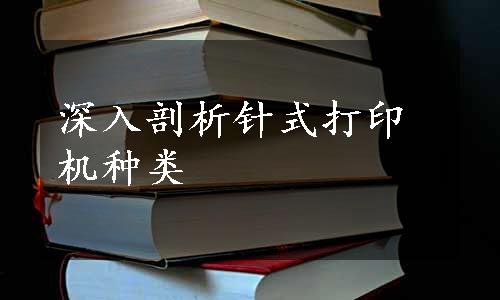 深入剖析针式打印机种类