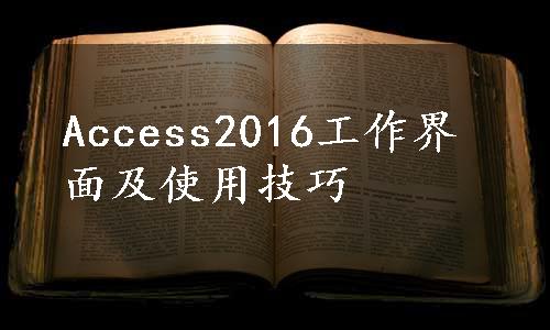 Access2016工作界面及使用技巧