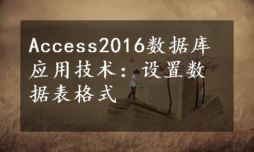 Access2016数据库应用技术：设置数据表格式