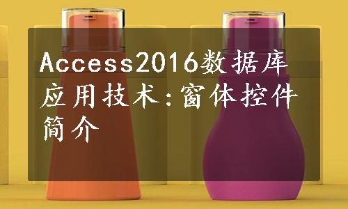 Access2016数据库应用技术:窗体控件简介