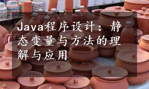 Java程序设计：静态变量与方法的理解与应用