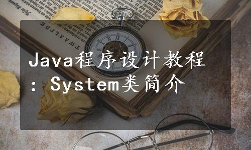 Java程序设计教程：System类简介