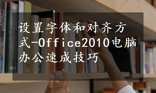 设置字体和对齐方式-Office2010电脑办公速成技巧