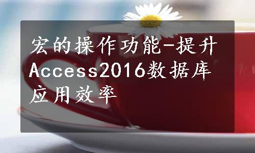 宏的操作功能-提升Access2016数据库应用效率