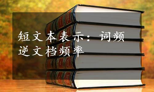 短文本表示：词频逆文档频率