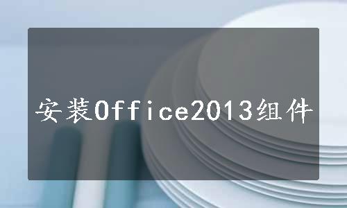 安装Office2013组件