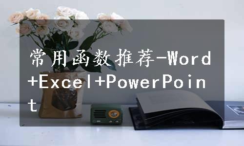 常用函数推荐-Word+Excel+PowerPoint