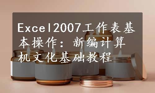 Excel2007工作表基本操作：新编计算机文化基础教程