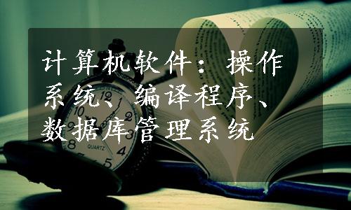 计算机软件：操作系统、编译程序、数据库管理系统